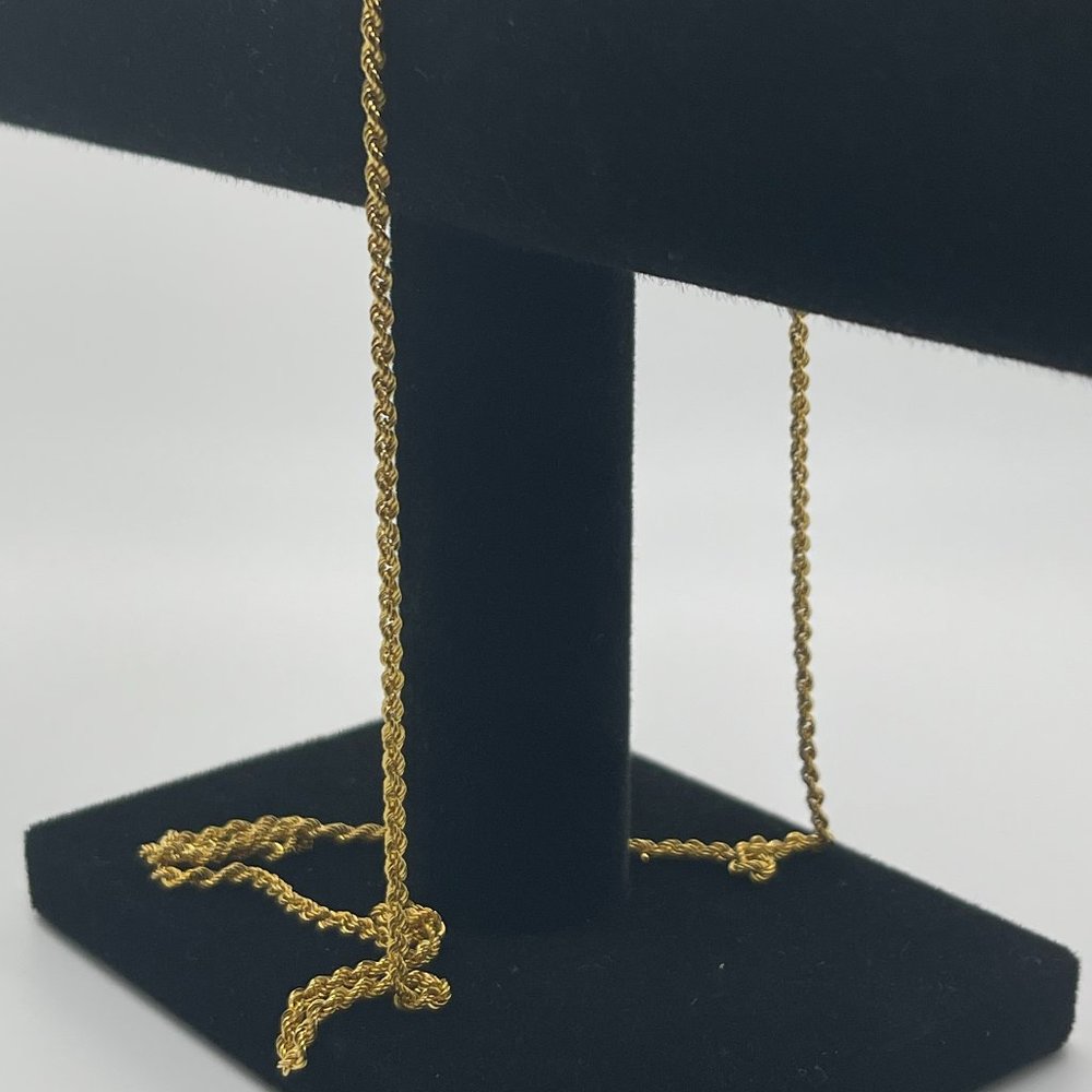 Solid 14K Gold Diamond Cut Rope Chain Necklace 24 inch,2.5 mm - Picture 14 of 17